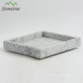 Bandeja de tocador de mármol blanco piedra natural piedra 100% Bandeja de piedra